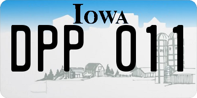IA license plate DPP011
