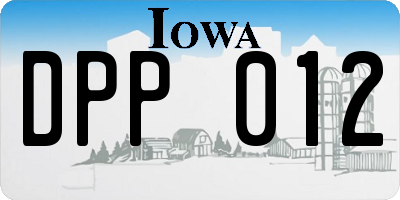 IA license plate DPP012