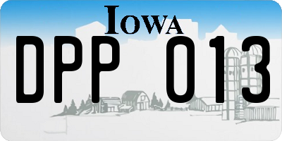 IA license plate DPP013
