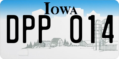 IA license plate DPP014