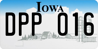 IA license plate DPP016