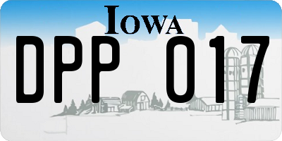 IA license plate DPP017