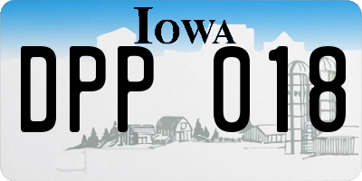 IA license plate DPP018