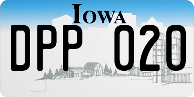 IA license plate DPP020