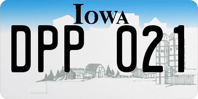 IA license plate DPP021