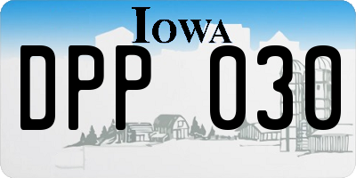 IA license plate DPP030