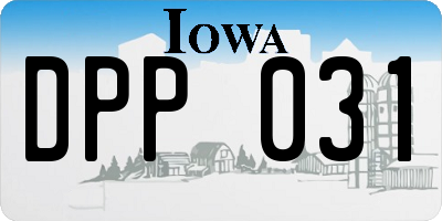 IA license plate DPP031