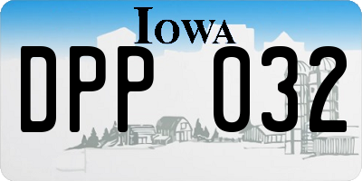 IA license plate DPP032