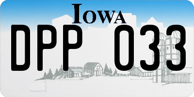IA license plate DPP033