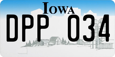IA license plate DPP034