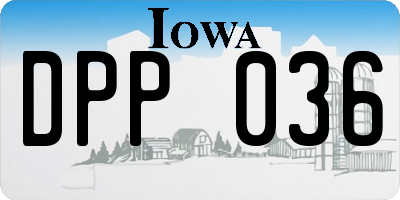IA license plate DPP036