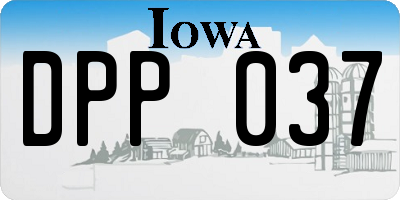 IA license plate DPP037