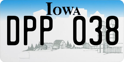 IA license plate DPP038
