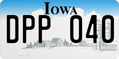 IA license plate DPP040