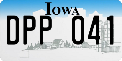 IA license plate DPP041