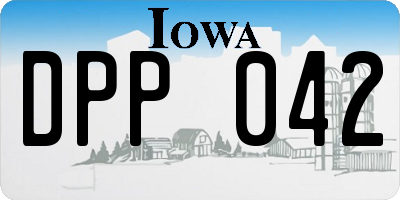 IA license plate DPP042