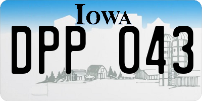 IA license plate DPP043