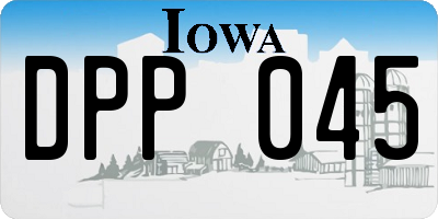 IA license plate DPP045