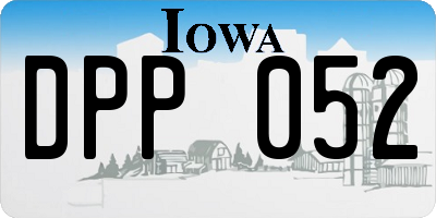 IA license plate DPP052