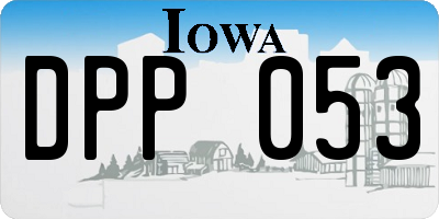 IA license plate DPP053