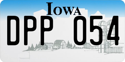 IA license plate DPP054