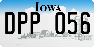 IA license plate DPP056