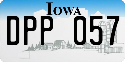 IA license plate DPP057