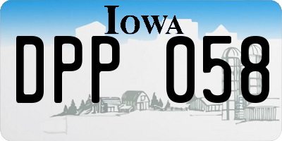 IA license plate DPP058