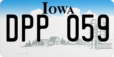 IA license plate DPP059