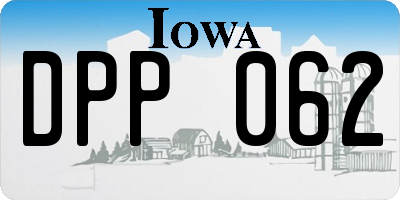 IA license plate DPP062