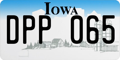 IA license plate DPP065