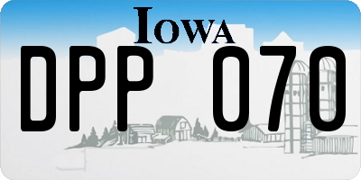 IA license plate DPP070