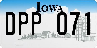 IA license plate DPP071