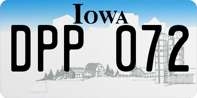 IA license plate DPP072