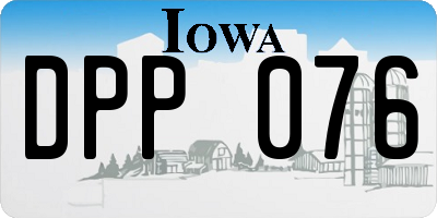 IA license plate DPP076