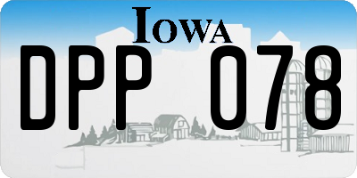 IA license plate DPP078