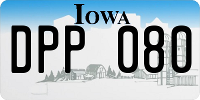 IA license plate DPP080