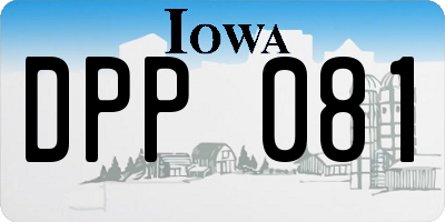 IA license plate DPP081