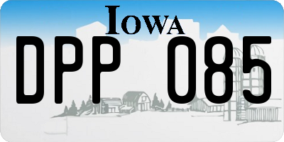 IA license plate DPP085