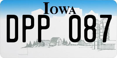 IA license plate DPP087