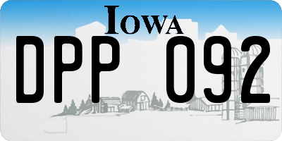 IA license plate DPP092