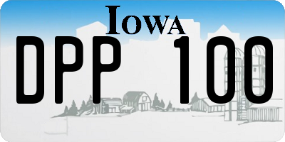 IA license plate DPP100