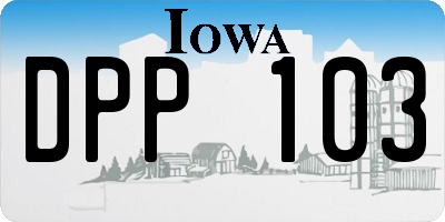 IA license plate DPP103