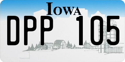 IA license plate DPP105