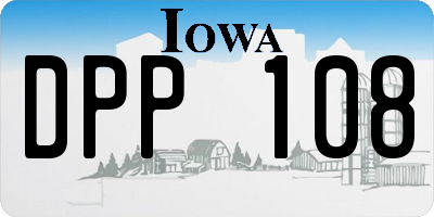 IA license plate DPP108