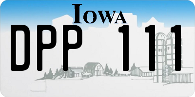 IA license plate DPP111