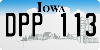 IA license plate DPP113