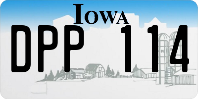 IA license plate DPP114