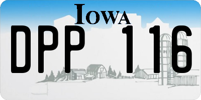 IA license plate DPP116
