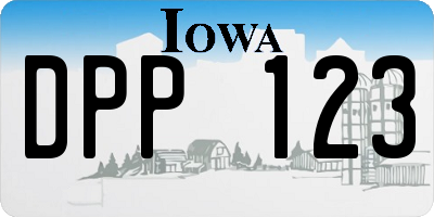IA license plate DPP123
